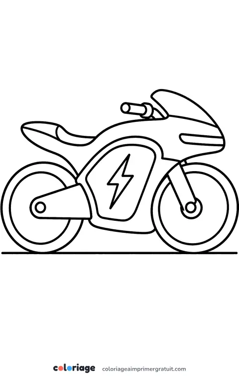 Coloriage moto électrique du futur