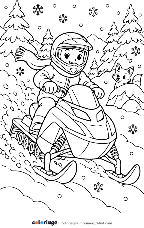 Coloriage motoneige
