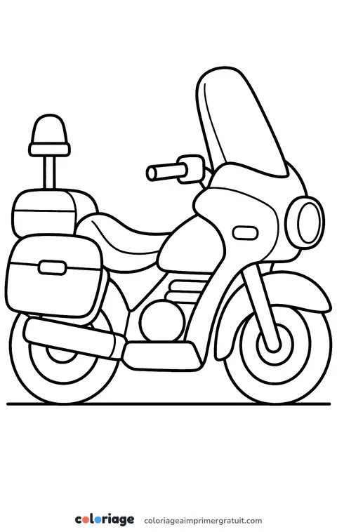 Coloriage moto de police