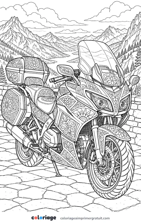 Coloriage grande routière détaillée