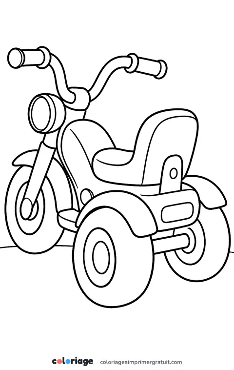 Coloriage moto à trois roues