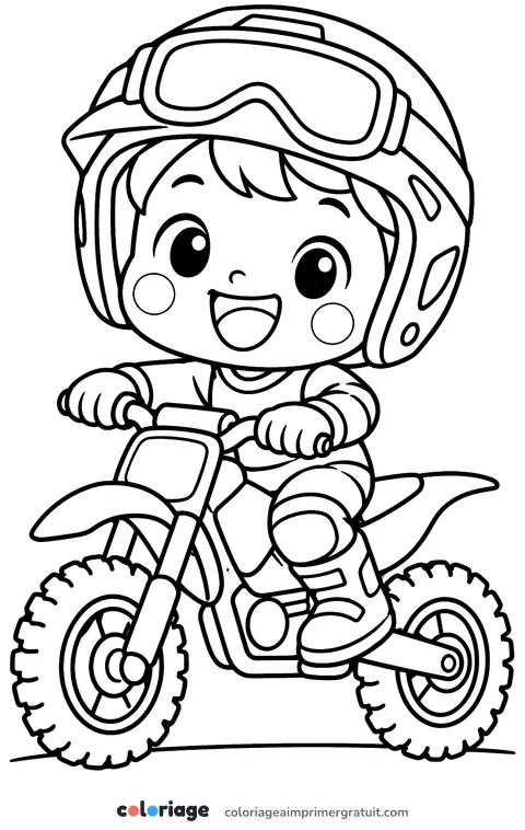 Coloriage pilote kawaii
