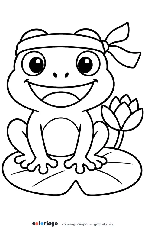 Coloriage grenouille ninja