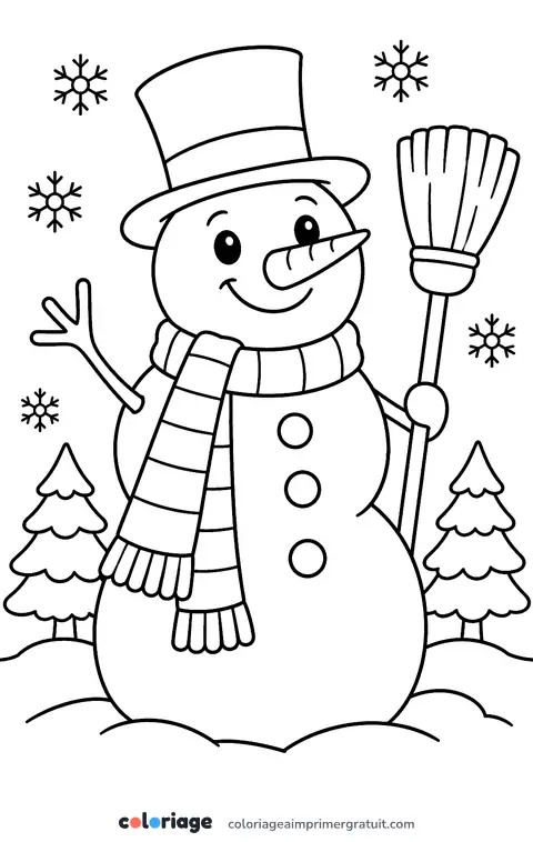 Coloriage bonhomme de neige