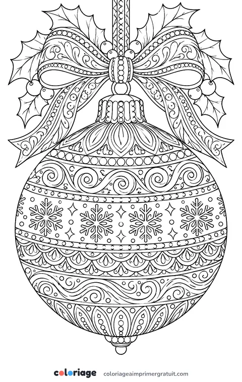 Coloriage boule de Noël zentangle