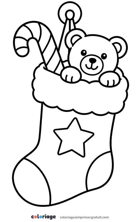 Coloriage chaussette de Noël