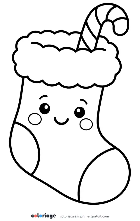 Coloriage chaussette kawaii
