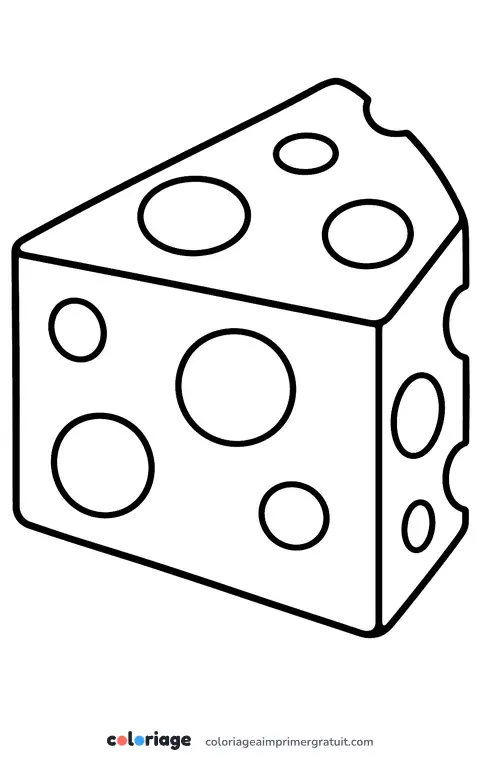Coloriage morceau de fromage