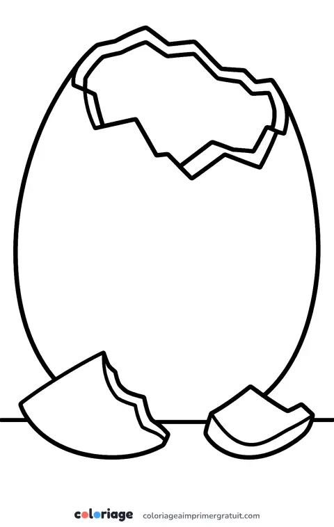Coloriage œuf en chocolat croqué