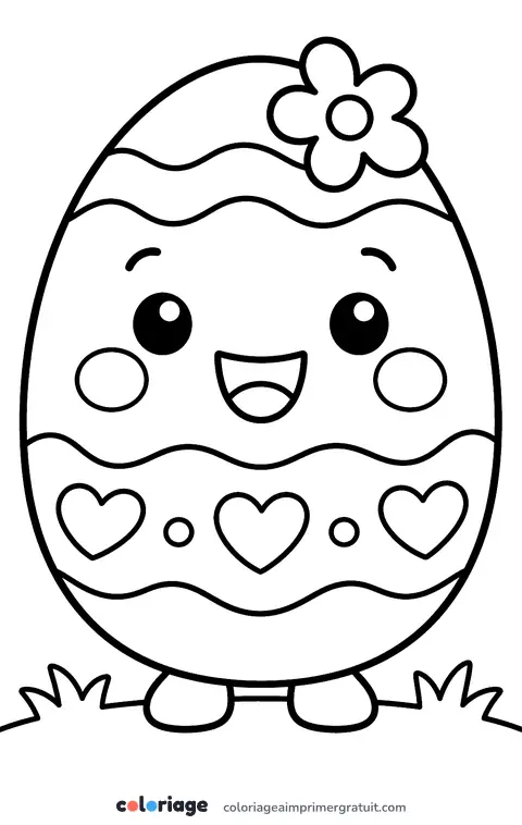 Coloriage œuf kawaii