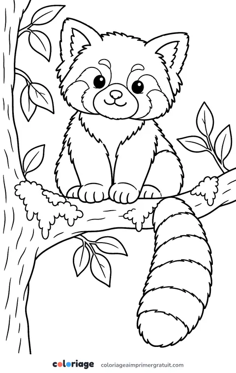 Coloriage panda roux