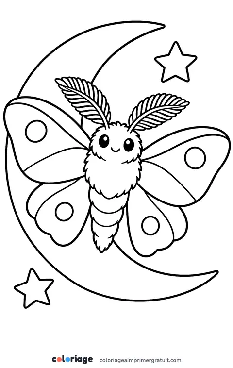 Coloriage papillon de nuit
