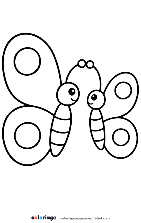 Coloriage deux papillons