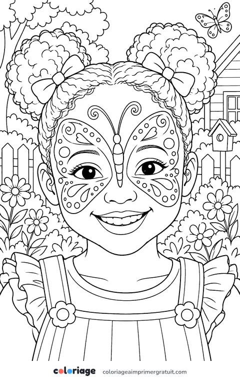 Coloriage maquillage papillon