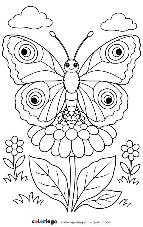 Coloriage paon-du-jour
