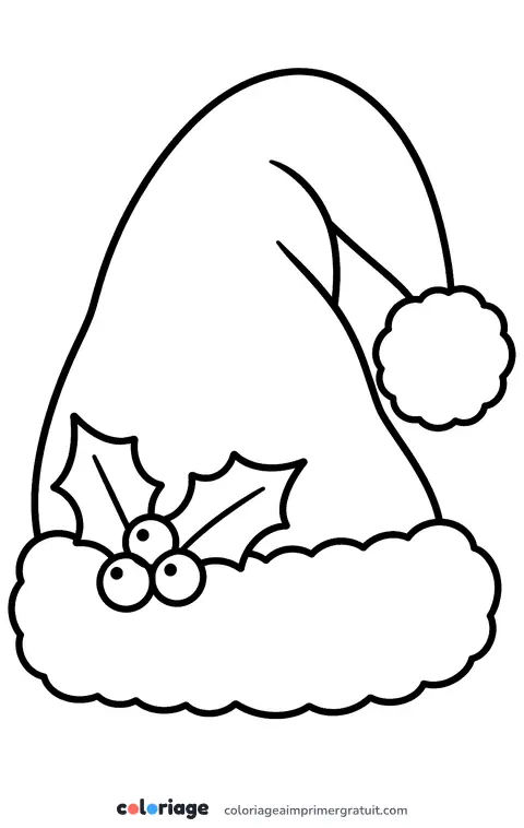 Coloriage bonnet du Père Noël