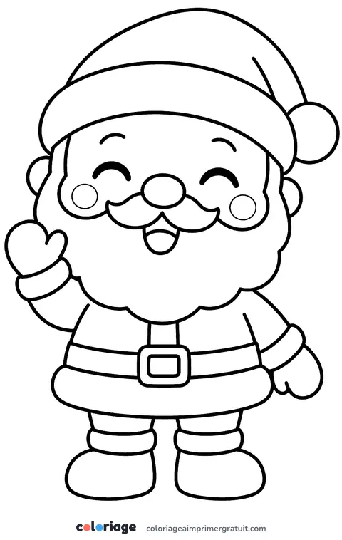 Coloriage père Noël kawaii