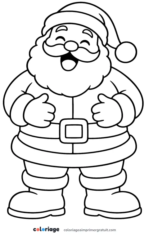 Coloriage père Noël qui rit