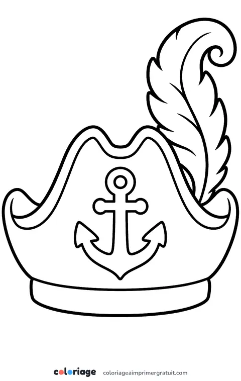 Coloriage chapeau de pirate