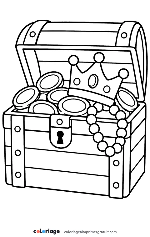 Coloriage coffre au trésor