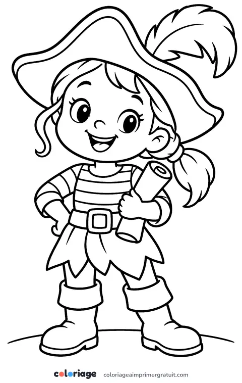 Coloriage petite pirate
