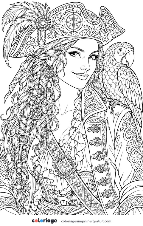 Coloriage portrait du capitaine