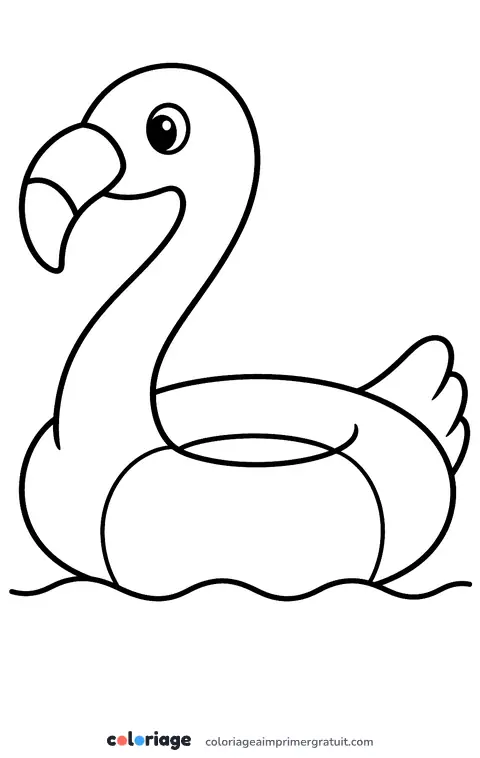 Coloriage bouée flamant rose