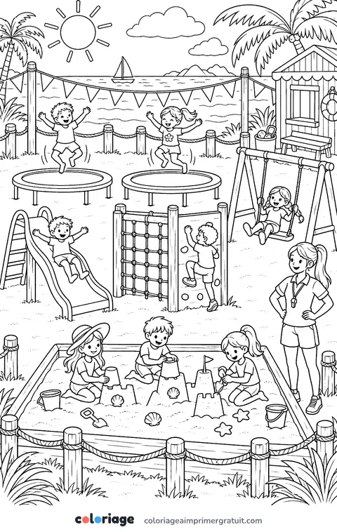 Coloriage club de plage