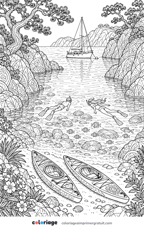 Coloriage crique sauvage