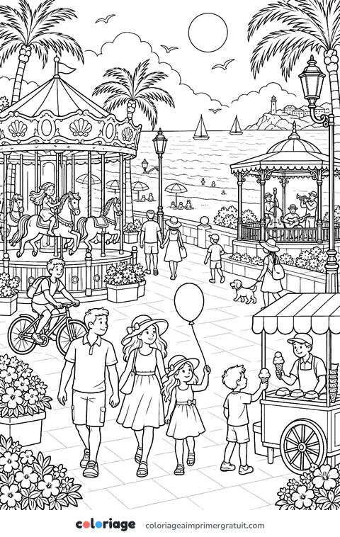 Coloriage le front de mer