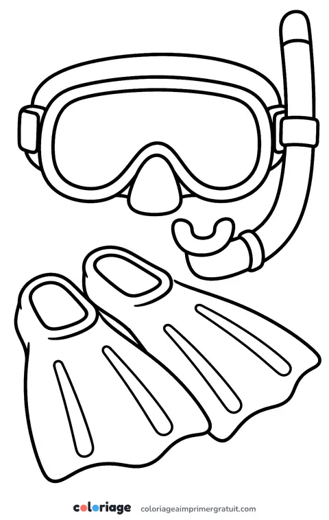 Coloriage masque et tuba