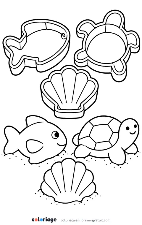 Coloriage pâtés de sable