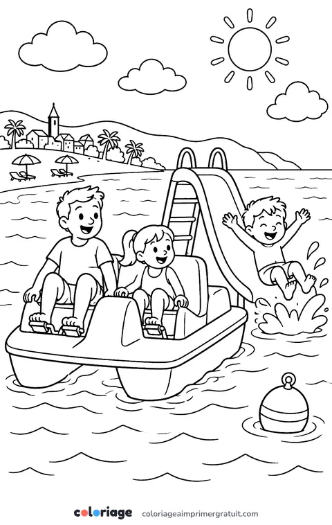 Coloriage en pédalo