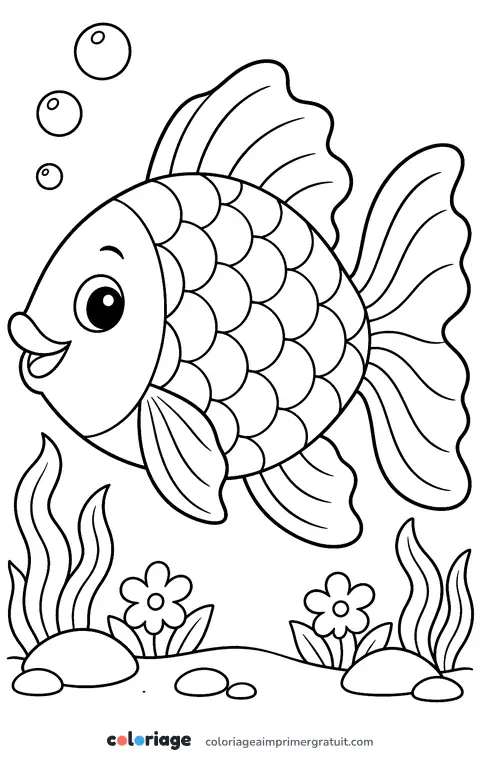 Coloriage grand poisson d’avril