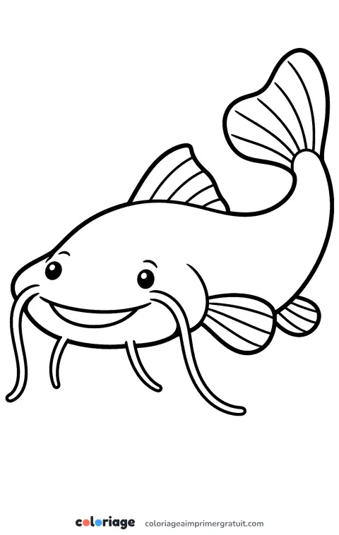 Coloriage poisson-chat