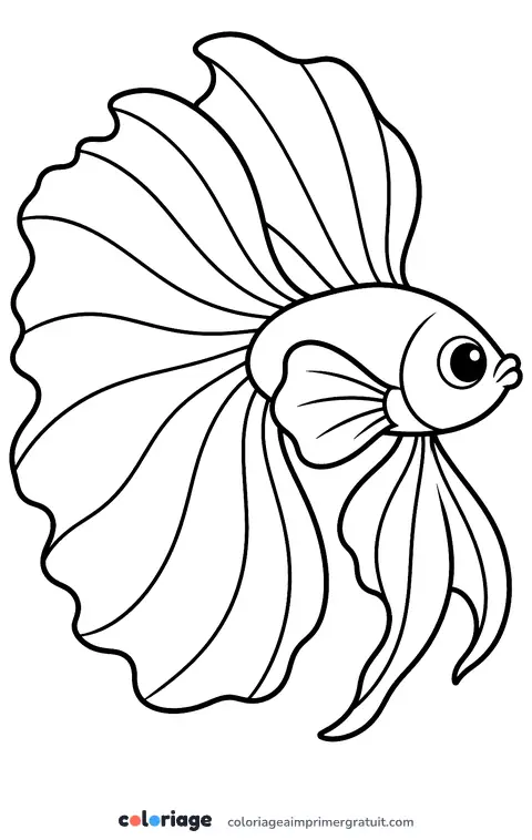 Coloriage poisson combattant