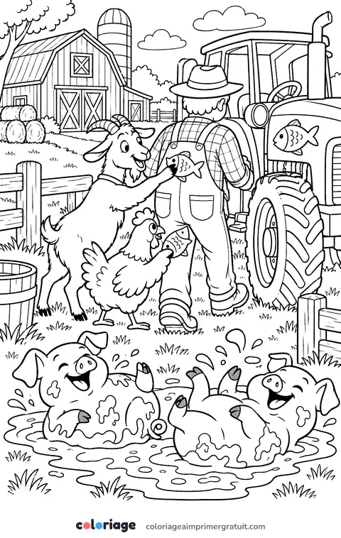 Coloriage farce à la ferme
