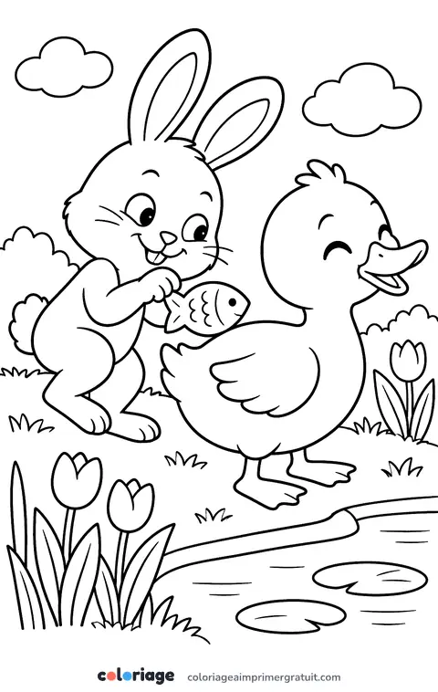 Coloriage le lapin farceur