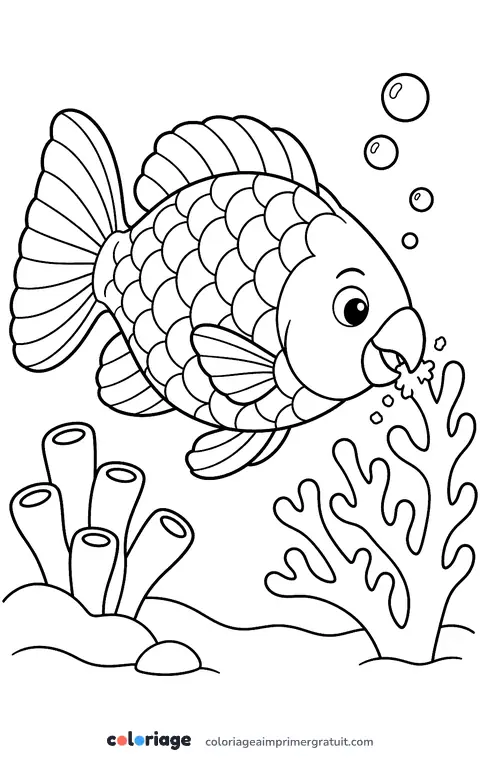 Coloriage poisson-perroquet