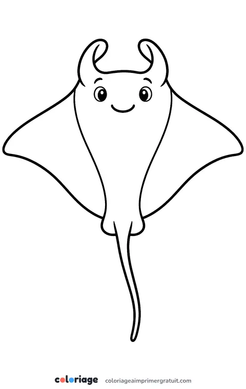Coloriage raie manta