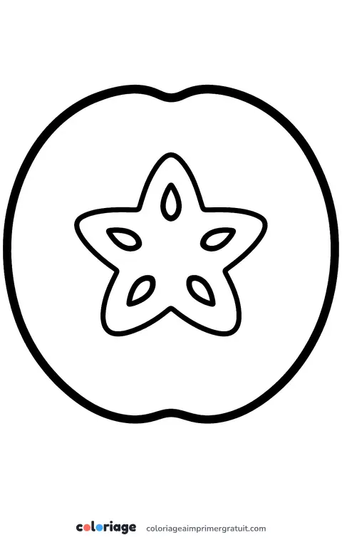 Coloriage demi-pomme et son étoile
