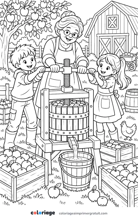 Coloriage le pressoir