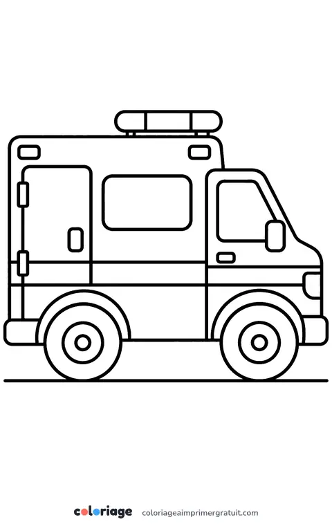 Coloriage ambulance des pompiers