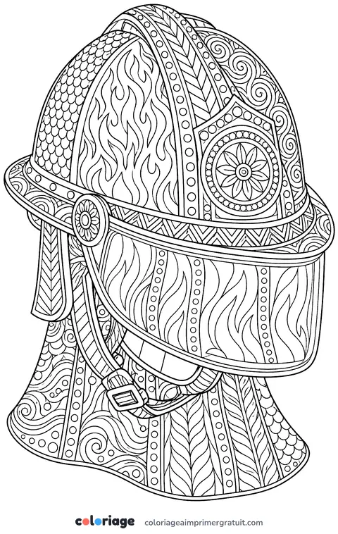 Coloriage casque zentangle