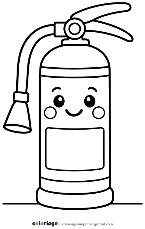 Coloriage extincteur rigolo