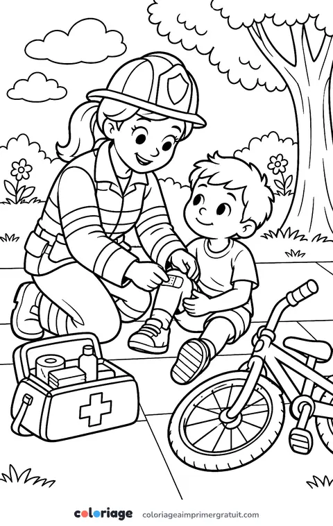 Coloriage premiers secours