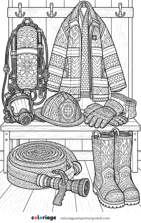 Coloriage tenue de feu