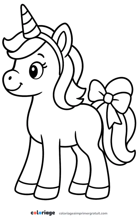 Coloriage poney déguisé en licorne