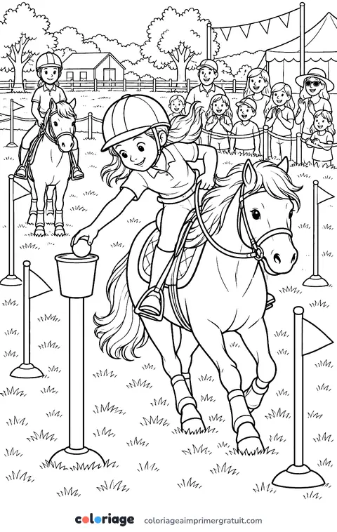 Coloriage jeux de poneys