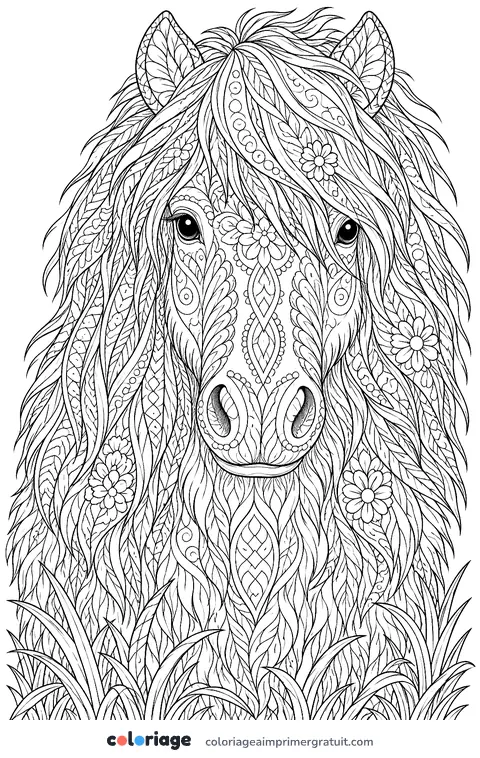 Coloriage shetland réaliste